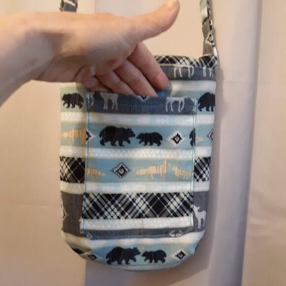 NEW Woodland Creatures Western print Crossbody Pouch Purse bag Flip Top Sling - Picture 11 of 12